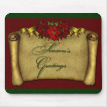 Poinsettia Happy Holidays mousepads
