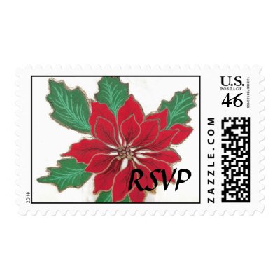 Poinsettia Holiday RSVP Postage