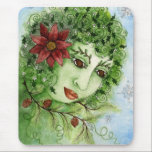 Poinsettia Holly Nymph Mousepad mousepads
