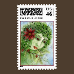 Poinsettia Holly Nymph Postage Stamp stamps