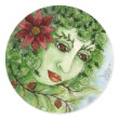 Poinsettia Holly Nymph Sticker