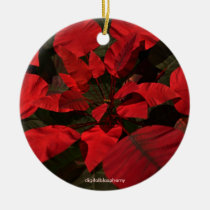 christmas, holly, poinsettia, digital, blasphemy, photo, Ornament with custom graphic design