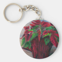 Poinsettia Keychain