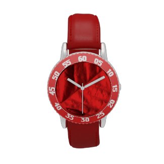 Poinsettia Kid's Watch with Red leather strap
