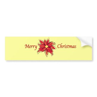 Poinsettia Merry Christmas bumpersticker