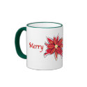 Poinsettia Merry Christmas mug