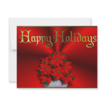 Poinsettia On Red Satin invitations by orsobear Poinsettia On Red Satin invitations