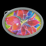Poinsettia belt buckles