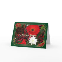 Poinsettia Photo Frame card
