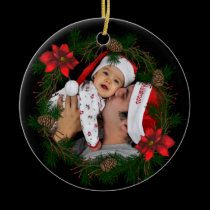 Poinsettia Photo Ornament ornaments