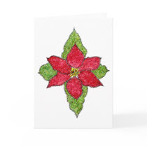 Poinsettia Psalm 148 (Blank inside) Greeting Cards
