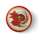 Poinsettia Swirl buttons
