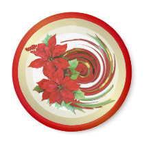 Poinsettia Swirl magnets
