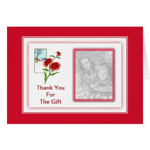 poinsettia thank you for christmas gift photo card zazzle poinsettia thank you for christmas gift photo card zazzle