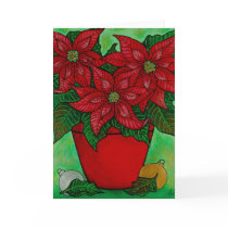"Poinsettia Time" Greeting Card