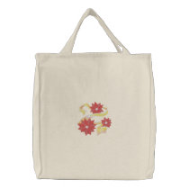 Poinsettia Trio embroidered bags