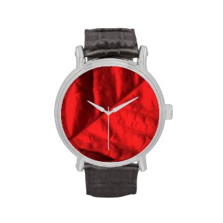 Poinsettia Vintage Leather Strap Watch