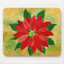 Poinsettia Watercolor Mousepad by shaksy Poinsettia Watercolor Mousepad