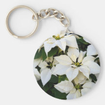 Poinsettia White Key Chains