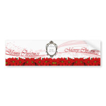 Poinsettia Wine Label bumper stickers by NotionsbyNique Poinsettia Wine Label bumper stickers