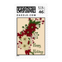 Poinsettias and Berries -Christmas, poinsettas stamps