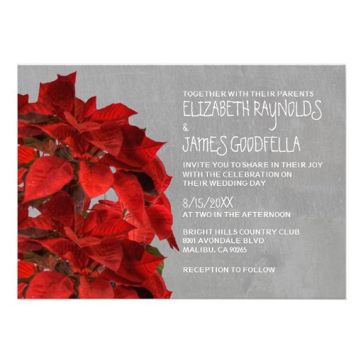 Poinsettias Wedding Invitations