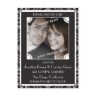 postcard - These black and white save the date post cards are a great way to remind your intended guests to save the date for your wedding day. Design features an Art Deco appeal with a space to customize with your own photo (framed by an Art Deco pattern).