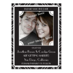 Point Block Black Art Deco Save the Date Postcard