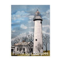 Pointe aux Barques lighthouse port hope michigan postcards