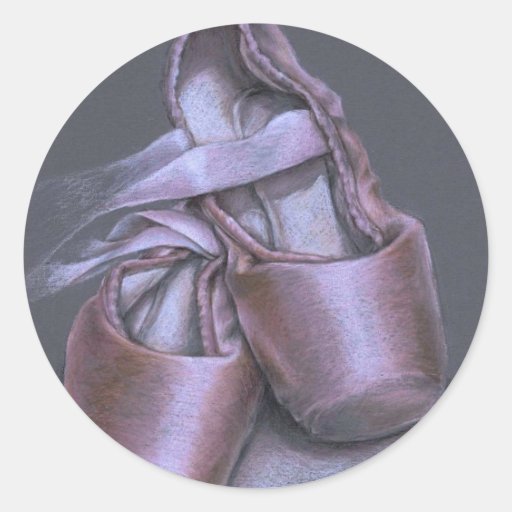 Pointe shoes round sticker