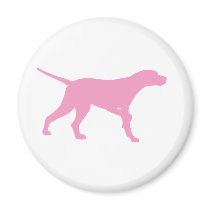 Pointer Dog (in pink) magnets