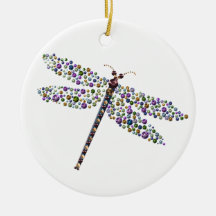 Pointilist Dragon Fly Ornament