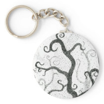 Pointilist Tree Keychain