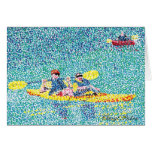 Pointillism kayak scene, by Cheryl Paton cards