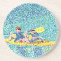 Pointillism Kayak Scene Coasters coaster