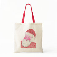 Pointillism Santa Claus, canvas tote bags bag