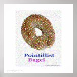 Pointillist Bagel Print