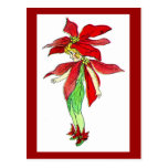Pointsettia Flower Fairy Postcard