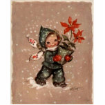 Pointsettia Girl Acrylic Cut Out