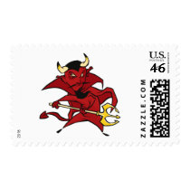 Pointy Red Devil Postage Stamp