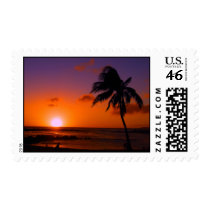 Poipu Beach Sunset - Kauai, Hawaii Postage Stamps