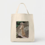 Poised Meerkat Grocery Tote Bag