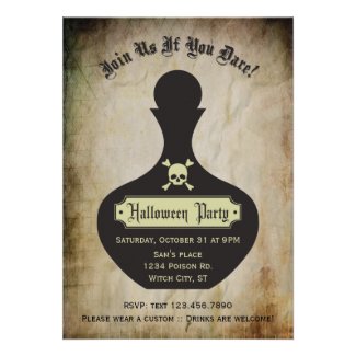Poison Bottle Halloween Party Invitation