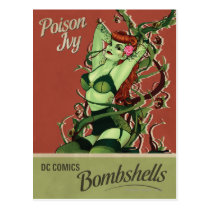 dc comics bombshells, poison ivy, poison ivy bombshell, batman villain poison ivy, poster pin up, retro pin-up, Cartão postal com design gráfico personalizado