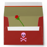 Poison Pink Valentine Cinnabar Red Rose Gold Flap Envelopes
