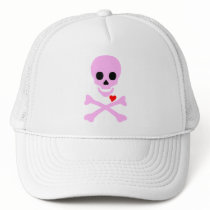 Poison Pink Valentine Skull & Crossbones Hearts hats by ValentinesDayHearts Poison Pink Valentine Skull & Crossbones Hearts hats