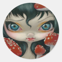 poisonous beauties, fly, agaric, fly agaric, mushroom, mushroom fairy, magic mushrooms, poison fairy, jasmine, becket-griffith, artsprojekt, amanita, muscaria, hallucinogenic, red, spotted, poisonous, beauty, big eye, botanical, botany, flower, big eyed, becket, griffith, jasmine becket-griffith, beckett, jasmin, strangeling, artist, goth, gothic, fairy, gothic fairy, faery, fairies, faerie, fairie, lowbrow, low brow, Klistermærke med brugerdefineret grafisk design