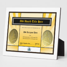 Pokaholics Anonymous Award Plaque - Gold