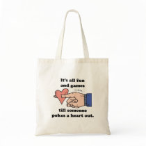 poke a heart out tote bag