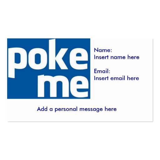 Poke Me on Facebook Business Card